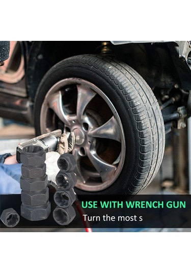 Siyah 11 Adet Darbe Cıvata Somun Sökücü Set Somun Extractor