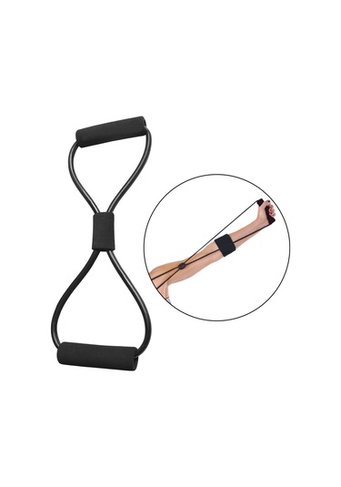 Dolıty 8 Şekilli Direnç Bandı Elastik Halat Ev Jimnastik Siyah Siyah