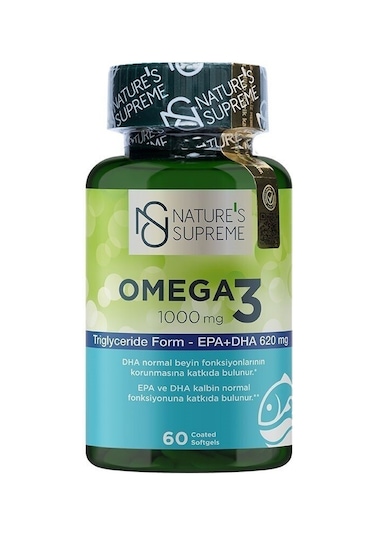 Natures Supreme Omega 3 1000 Mg 60 Kapsül Aromasiz