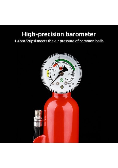 Yifomall Yeşil Mini Abs Hava Pompası, 1.4bar/20psi, Spor Topları İçin Hızlı Şişirme, Taşınabilir 19.3x4cm