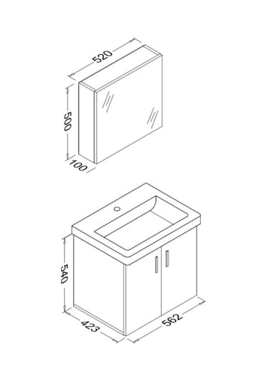 Ece Banyo Slim Smart 60 Cm Banyo Dolap Seti 22Sss028060E