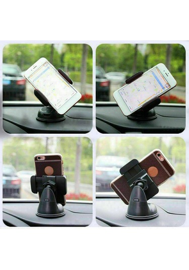 Mufunye Araç Telefon Tutucu, 360 Dönüşümlü, Silikon Süspansiyon, Sinyal Gösterge Masası/ön Cam Uygun, 5-9cm Genişlik Ayarı Siyah