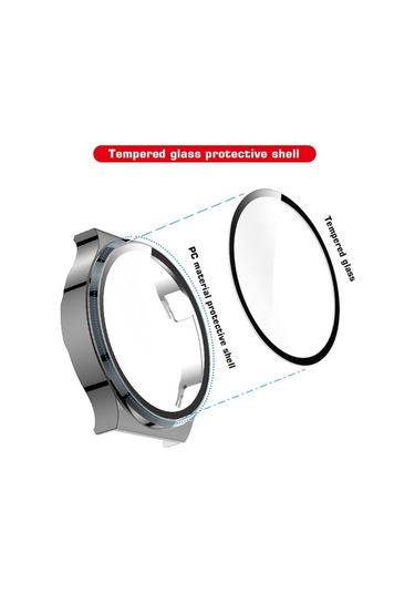 Sandwich Huawei Watch Gt 2 Pro 46mm Plated Pc Ekran Koruması - Gri + Temizleme Bezi Diğer