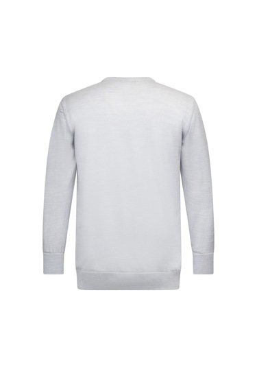 Gri Regular Fit Jakarlı Bisiklet Yaka Yünlü Triko Kazak 30099 Gri