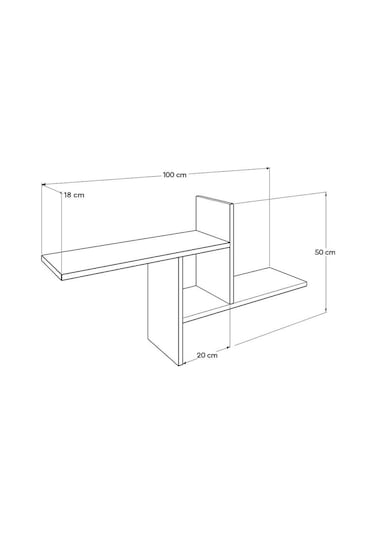 Dekoratif Duvar Rafı - Latte 100x50x18 Cm Gxyxd
