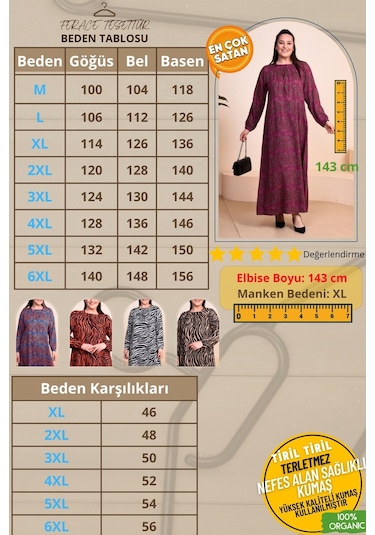 Kadin Anne Buyuk Beden Elbise Cicekli Tesettur Giyim 001