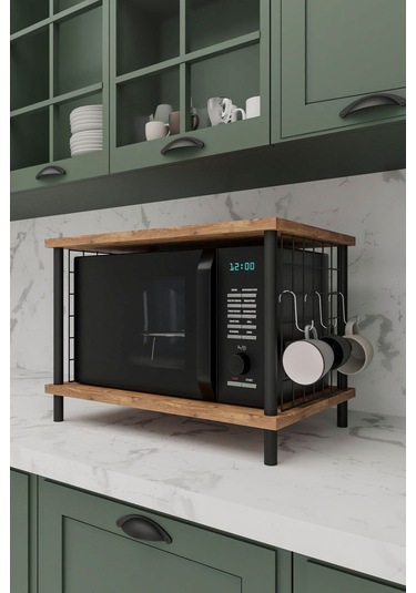 Çok Amaçlı Mikrodalga Dolabı Atlantik Çam Tezgah Üstü Düzenleyici, Raflı Fırın Standı 2 Atlantik Çam