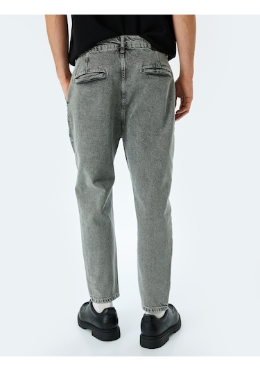 Koton Pamuklu Loose Fit Jean Pantolon - Steve Jean Gri 5sam40056ıd Gri