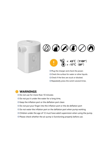 Monyee Beyaz Usb Elektrikli Hava Pompa, 4 Farklı Uçlu, Ev Ve Seyahat İçin Taşınabilir, Hızlı Ve Güvenli Enflasyon Aleti