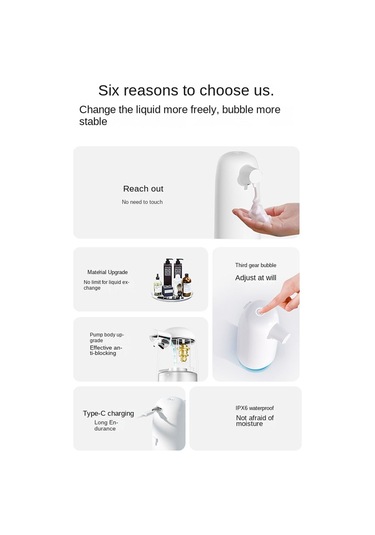 Anjiexun 550ml Otomatik Sıvı Sabunluk Mutfak Otel Alışveriş Merkezi Siyah Siyah