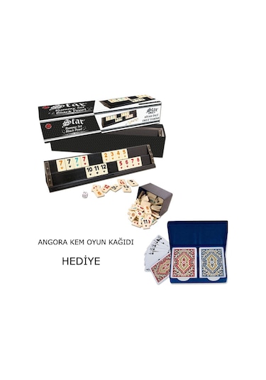 Star Siyah Inci Okey Takımı Kem Oyun Kağıdı