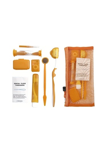 Willowhaven 8'li Diş Bakım Seti: Çok Amaçlı Diş Fırçası, Diş İpi Ve Seyahat Kiti Pembe