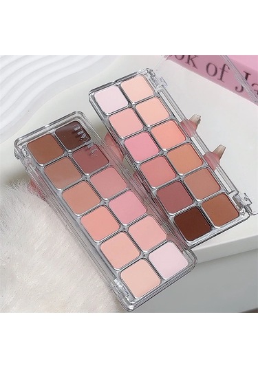 12 Renk Göz Farı Paleti Düşük Doymuş Toprak Pembe Mor Göz Farı Glitter 13 01