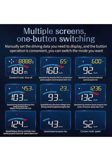 Pazly Araba Baş Üstü Göstergesi, Gps Head Up Display Hud, Hızlı Kurulum, Model K15863