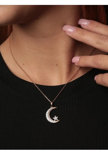 Veronika Altın Kaplama 925 Gümüş Hilal Kolye 142643530