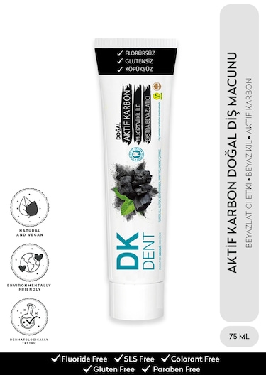 Dermokil DK Dent Aktif Karbon & Kil Beyazlatıcı Diş Macunu 75 ML