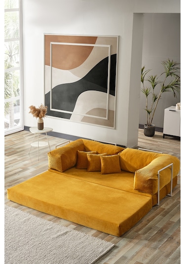 Legom Lucas Aktivite Koltuğu Yatak Olabilen Çok Amaçlı Kanepe L Koltuk Hardal Hardal