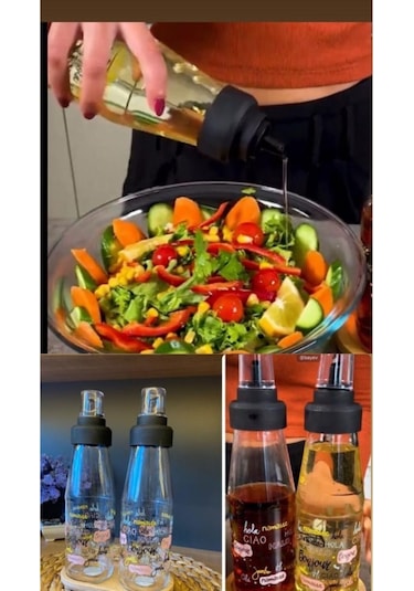 Bayev 2 Adet Hola 750ml Akıllı Damlatmaz Cam Yağdanlık