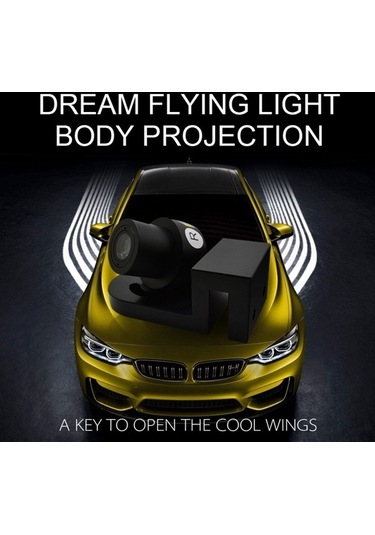 Wondernest 2 Adet Dc 8-36v Hayalet Gölge Melek Kanat Projeksiyon Lamba Araç Kapı Led Karşılama Işığı Beyaz Beyaz Işık