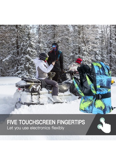 Wezone Sgm-163 Kışlık Kayak Eldiveni - Desenli, Isı Tutucu, M Boy Beyaz