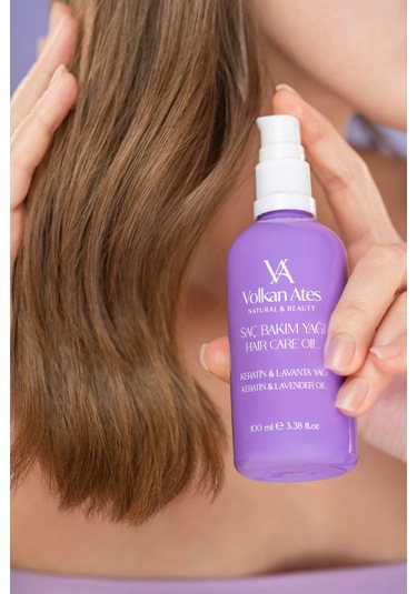 Volkan Ates Natural & Beauty Lavanta Yağlı & Keratinli Saç Bakım Yağı Cam Şişe 100 Ml