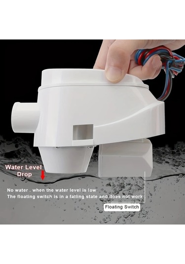 Chuangyinshop 1pc 1100gph 12v Otomatik Dalgıç Sintine Pompası Tekne Yat Deniz Uçağından Su Hızlı Tahliye Entegre Şamandıra Anahtarlı