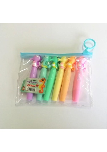 Linea Kilitli Poşet Denizatı Başlıklı Mini Fosforlu Kalem 6 Lı Xyh-307 Çok Renkli