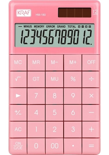 Kraf Hesap Makinesi Pembe Hm-180 Pembe