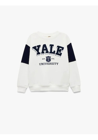 Koton Lisanslı Yale Beyaz Erkek Çocuk Sweatshirt 6wkb10027tk BEYAZ