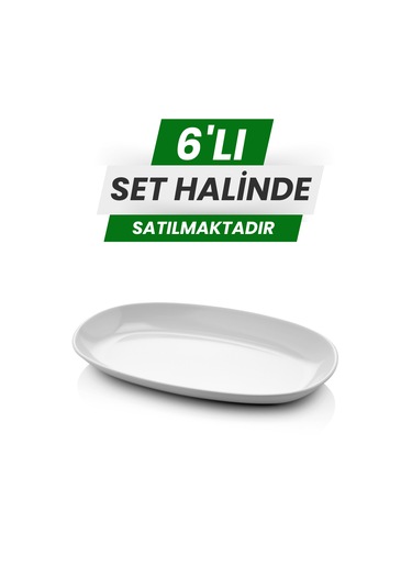 Alezy 607 Göreme Melamin Termostar Kayık Tabak 24x14 Cm Beyaz