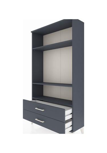 Arges Dolap 3 Raflı 2 Çekmeceli 88x30x163 Antrasit-antrasit Antrasit