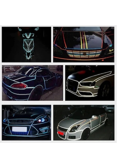 Kırmızı Bisiklet Çıkartmaları Reflektif Uyarı Bandı Folyo Film Dekorasyon Floresan Bisiklet Kask Scooter Motosiklet Güvenlik İşareti Araba Styling Kırmızı