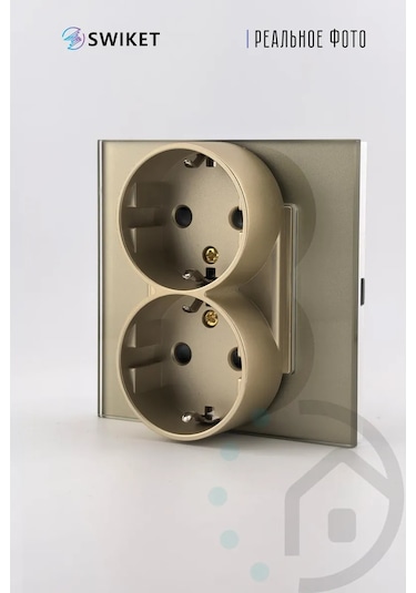 Lajt Haus Çiftli Cam Gömme Topraklamalı Priz 390145018 Çift Priz