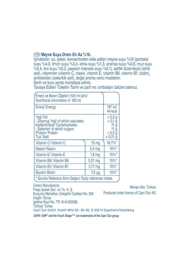 Capri-sun Multi Vitamin 200 Ml X 20 Adet 1 Koli