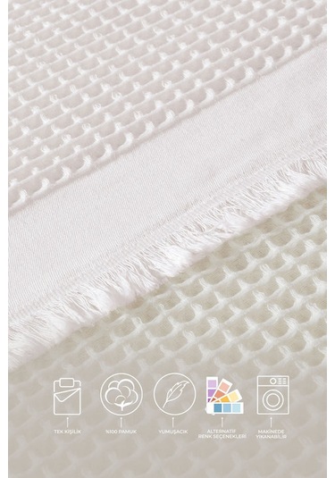 Elart Ruffle Pike Tek Kişilik 160x220 Cm Beyaz Beyaz