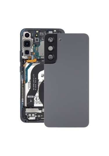 Samsung Galaxy Uyumlu S22 5g Sm-s906b İçin Kamera Lens Kapaklı Arka Kapak Gri Gri