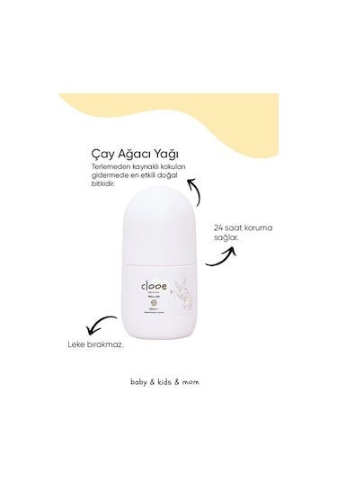 Clooe Unisex Clooe Lekesiz Fresh Gözenek Kapatmaz Ter Kokusu Önleyici Doğal Roll-On 50 ML