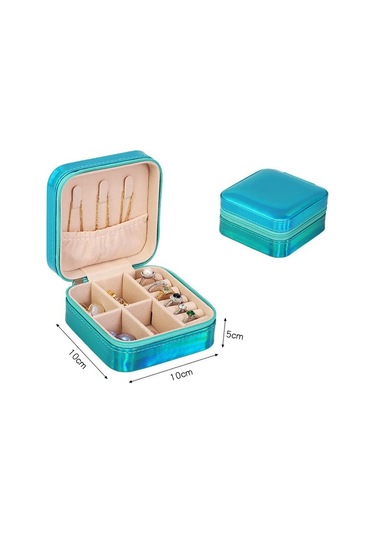 Chavin Mavi Seyahat Yüzük Küpe Kolye Takı Kutusu St1-67mv Mavi