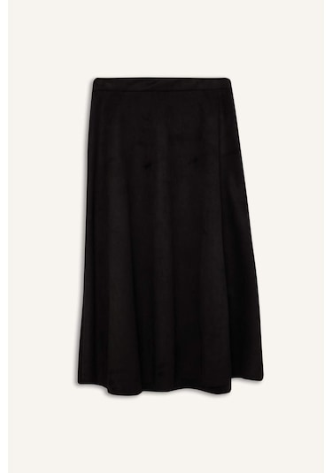 DeFacto A Kesim Basic Düz Süet Midi Etek E5405AX24WNBK81 Siyah DeFacto A Kesim Basic Düz Süet Midi Etek E5405AX24WNBK81 Siyah