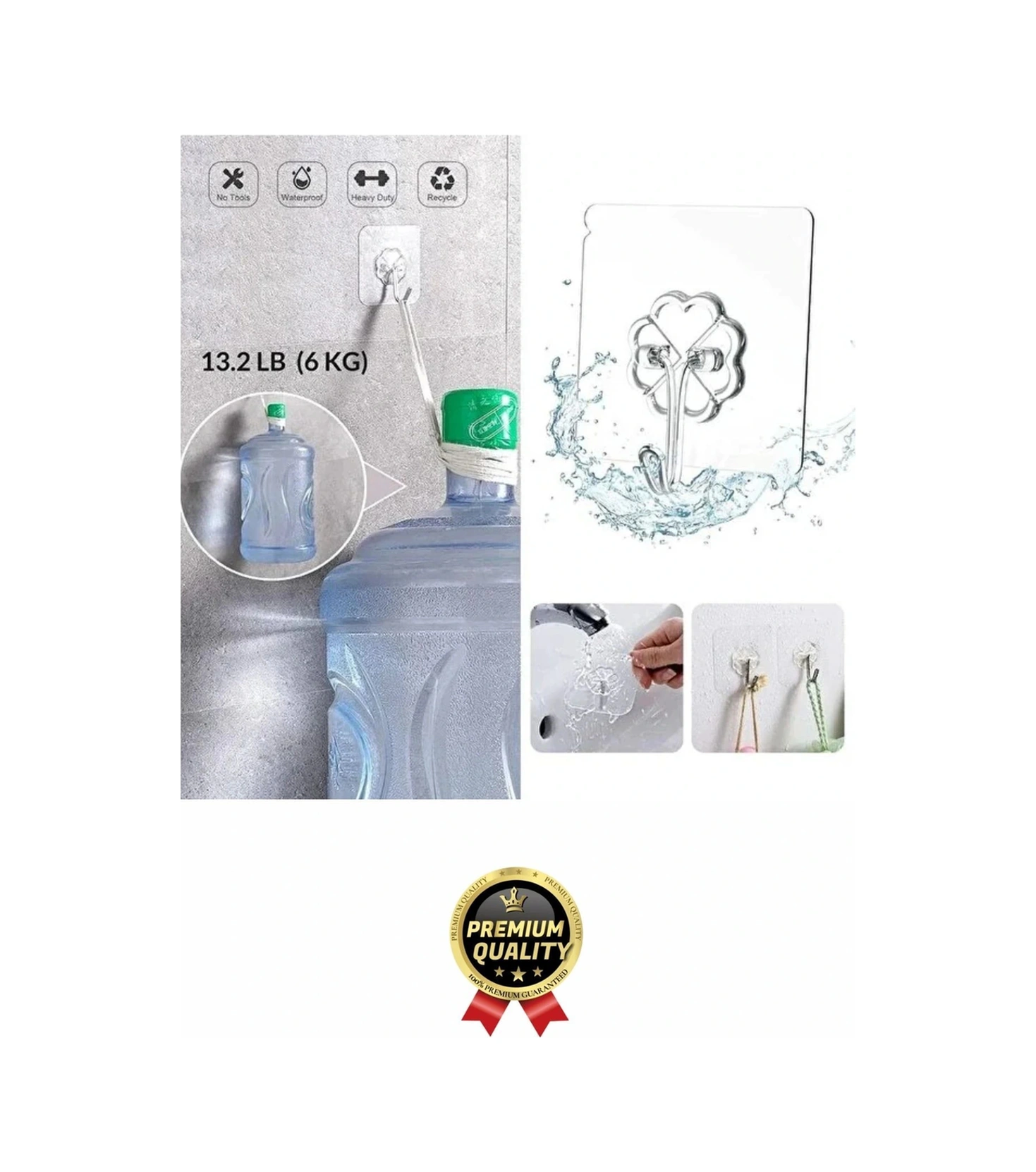 Çok Amaçlı Süper Güçlü Kendinden Yapışkanlı Kolay Montaj Duvar Mutfak Şeffaf Askılık Kancalı Askı Çok Renkli