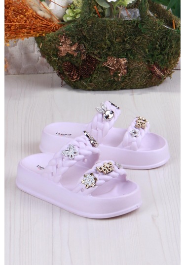 Fort Bella E423 Plaj Deniz Havuz Terliği Hafif Rahat Esnek Kız Çocuk Terlik Pudra
