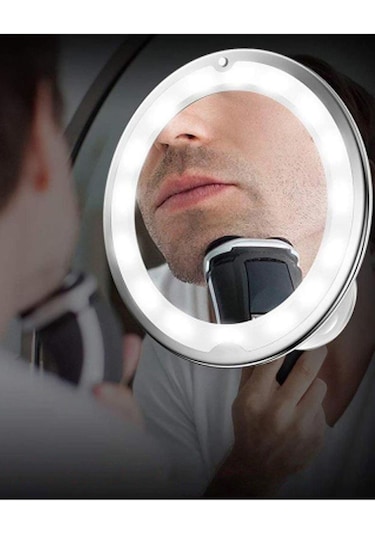 Mobee Esnek Işıklı 10x Zoomlu Çerçeveli Makyaj Aynası Led