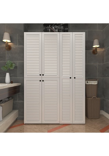 Kenzlife Membran Çamaşır Kurutma Makinesi Dolabı Yaromira Byzbyz Panjur 180 120 64 Mebran Kapak Mdf Gövde Beyaz