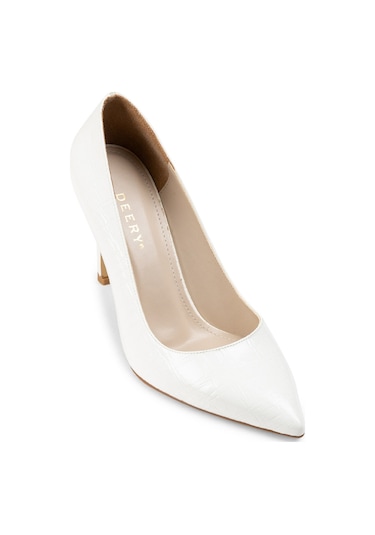 Deery Rugan Beyaz Stiletto Kadın Topuklu Ayakkabı - 0k101zbyzm01 Beyaz