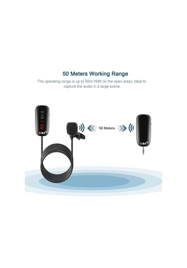 Lemestar Kablosuz Uhf Mikrofon Seti - 50m Menzilli, Akıllı Telefon/pc Uyumlu, Canlı Yayın Ve Kayıt İçin