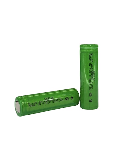1.2v 1200 Mah - Aa - Ni-cd Şarjlı Pil - Başsız / Flat Head