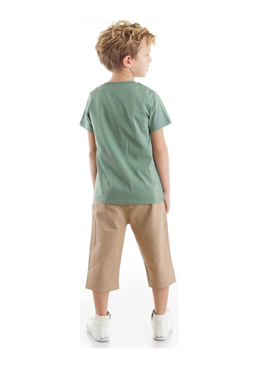 Denokids Mshb&g Safari Erkek Çocuk T-shirt Gabardin Kapri Takım Çok Renkli