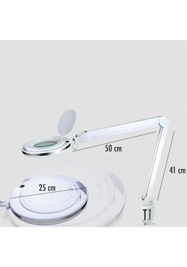 6017-8 Ayarlanabilir işık Seviyeli Masaüstü Büyüteç Lup (8x)