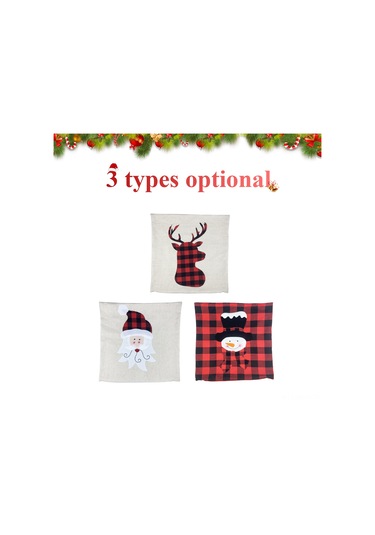 Neevoyu Kumaş Döşeme Kırmızı Pembe Yeşil Kare Desenli 43x43 Cm Yastık Kılıfı Multicolor