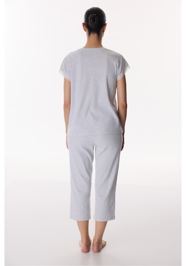 Penti Açık Gri Grey Kapri Pijama Takımı